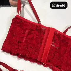 Conjunto corset de puntilla Con Bretteles Desmontables - Maya Lenceria