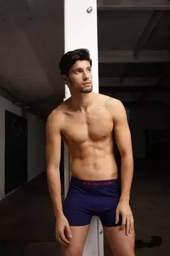Boxer Barak Sin Costura Algodón y Lycra Liso PACK 2