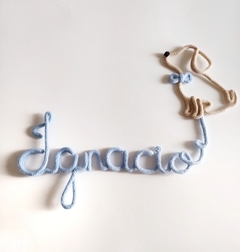 Nombre tejido 7 a 8 letras + deco