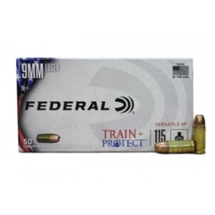 MUNIÇÃO FEDERAL CAL.9MM LUGER 115GR GRAINS TRAIN+PROTECT - CAIXA COM 50 UNIDADES
