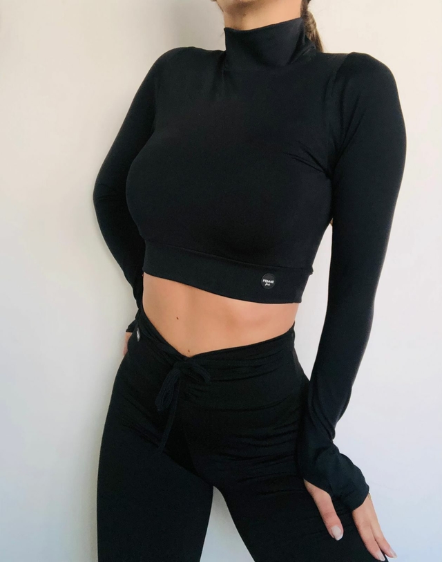 Crop Thermal Neck Black thumbnail 2