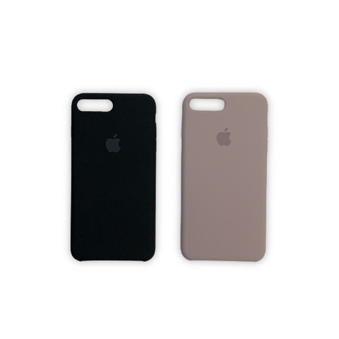 Kit Case Silicone Aveludado iPhone 7/8 Plus Nude Preta