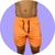 Shorts em Suede Laranja