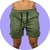 Shorts em Suede Verde Militar