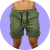 Shorts em Suede Verde Militar