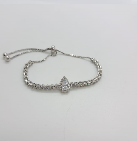 Pulseira Gota Central com Zircônia Cúbica