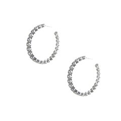 Brinco Argola Prateada Com Zircônia - comprar online