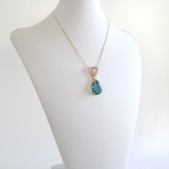 Colar Zircônia Coração com Gota. - comprar online