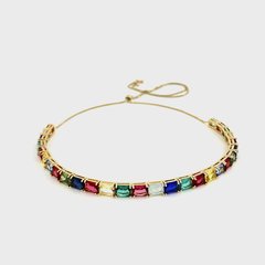 Colar Choker Gravatinha e Zircônia Cúbica