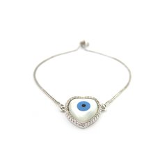 Pulseira Coração Olho Grego
