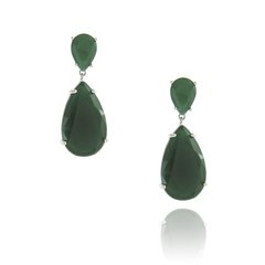 Brinco Gota em Zircônia Verde