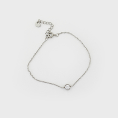 Pulseira Inox Ponto de Luz  com Zircônia Cúbica