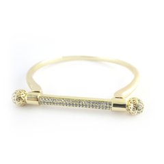 Bracelete Pulseira Rígida Dourada Zircônia.