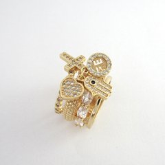 Anel Pingente Patuá e Zircônia Cúbica - comprar online