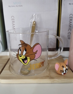 Taza de vidrio Tom y Jerry