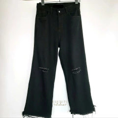 Jeans Wide Leg Negro con Rotura en internet