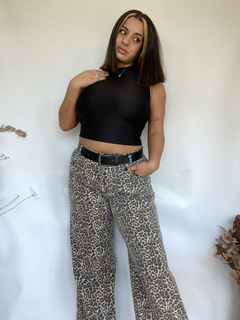 Jeans Wide Leg Animal Print - comprar online
