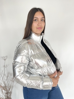 Campera Puffer Plateada - comprar online