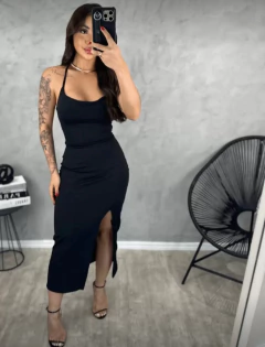 Vestido Midi Anaruga - Preto na internet