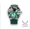 Relógio personalizado Dudu do Palmeiras comemorando pulseira couro