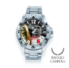 Relógio personalizado Gabriel Corinthians segurando taça dourada na internet