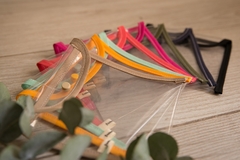 Set 3 estuches transparentes borde fucsia - Buenas Ideas Home