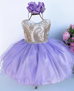 Vestido Naty lilás - renda pode variar