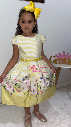 Vestido Jardim floral amarelo na internet