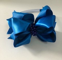 Tiara infantil maxxi pérolas azul royal