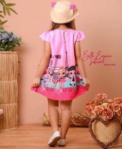 Vestido trapézio Lol rosa na internet