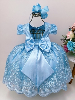 Vestido Thayse realeza azul bebê na internet