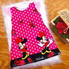 Vestido trapézio Minnie rosa