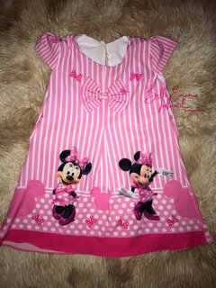 Vestido trapézio Minnie rosa - loja online