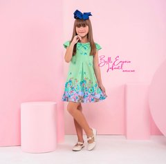 Vestido trapézio jardim verde - comprar online