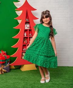 Vestido Emilly tule Verde - Belli Empório Infantil