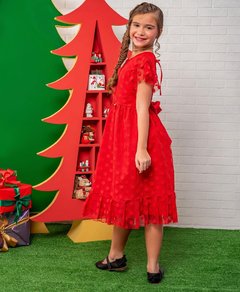 Vestido Emilly tule vermelho