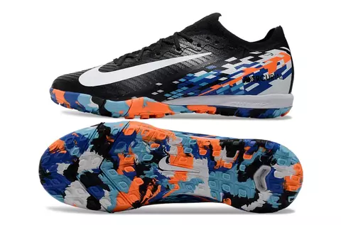 Chuteira Nike Mercurial Vapor 16 Elite Society - Preto/Branco/Azul/Laranja - comprar online