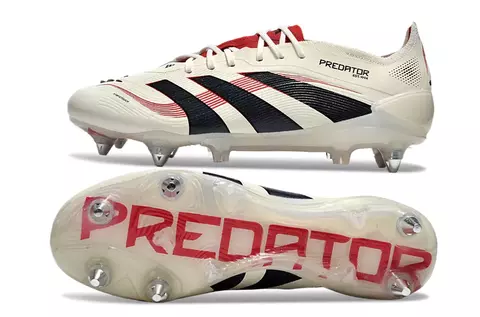 Chuteira Adidas Predator 25 Elite SG - Bege/Branco/Preto - comprar online
