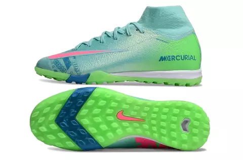 Chuteira Nike Mercurial Superfly 10 Elite Society - Verde/Azul/Rosa - comprar online