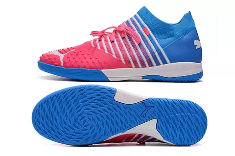 Chuteira Puma Future Z 1.3 Pro Cage Futsal - Rosa/Azul - comprar online
