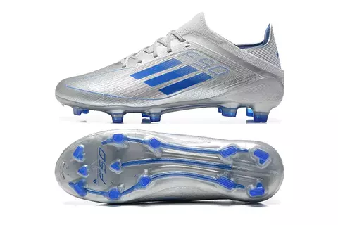 Chuteira Adidas F50 X Campo - Prata/Azul - comprar online