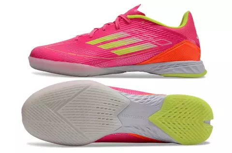 Chuteira Adidas X F50 Futsal - Rosa/Branco/Verde - comprar online