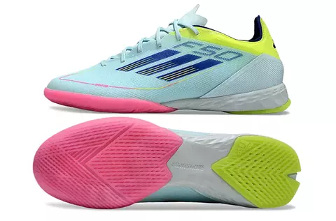 Chuteira Adidas X F50 Futsal - Azul claro/Rosa/Rosa - comprar online