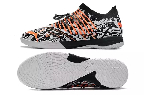 Chuteira Puma Future Z 1.3 Pro Cage Futsal - Preto/Branco/Laranja - comprar online