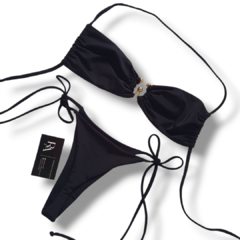 Biquíni tomara que caia com bojo e tanga de lacinho - comprar online