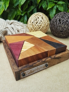 Jogo de Quebra-Cabeça Geométrico - 9 peças com ímã -  Ateliê Andreas Martorelli | Peças artesanais de acessórios e decoração com Arte, Design e Estilo em madeira