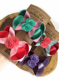 OUTLET | Boutique bicolor M - c/ Flor em tecido - comprar online