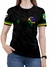 Camiseta Camuflada Brasil Plus Size Feminina Exercito Preto
