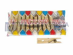 BROCHE DE MADERA. X 12 PAQUETES
