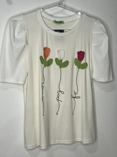 Blusa "Amor, Paz e Fé" - Bella Boneka